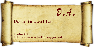 Doma Arabella névjegykártya